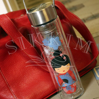 Butelka Szklana JM z zaparzaczem `Mała Gejsza Red` 400ml